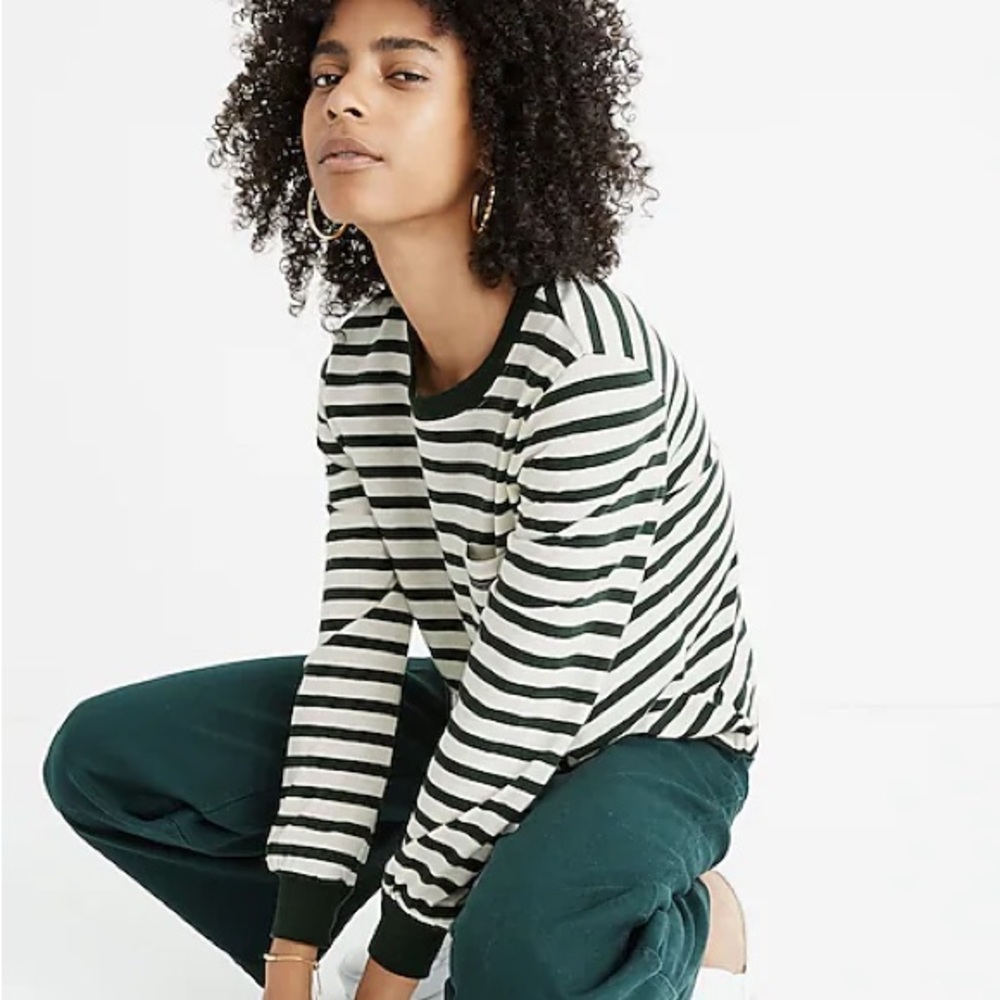 Madewell Long Sleeve Tee in Eaves Stripe